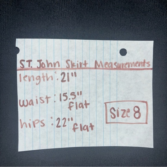 St. John Black Knit Textured Luxury Work Wear Skirt Size 8 - Picture 8 of 8